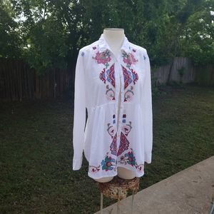 Johnny Was 3J Workshop Soutwest Boho Blouse
